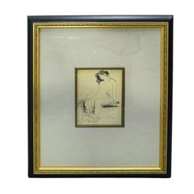 Pablo Picasso Etching of Seated Nude Female, Signed