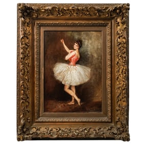 Antique Signed Oil On Canvas Painting