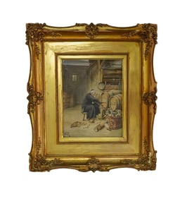 Alfred Weber (1862-1922) Watercolor On Paper Painting