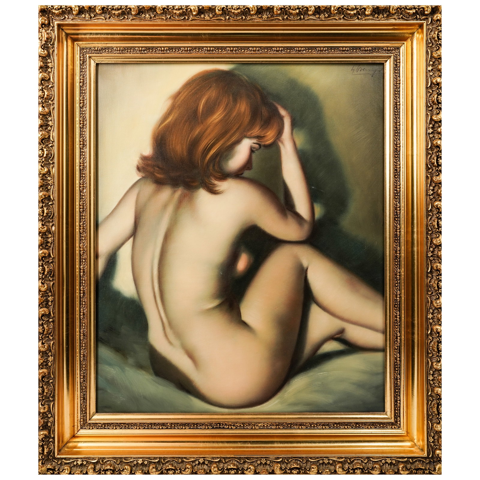Helmut Breuninger (German, 1921-1998) Nude Oil on Canvas: Helmut Breuninger (German, 1921-1998) Nude Oil on Canvas 20th century, Germany A nude oil on canvas portrait painting by Helmut Breuninger (German, b. 1921 d. 1998). Signed top right by artist. Verso 
