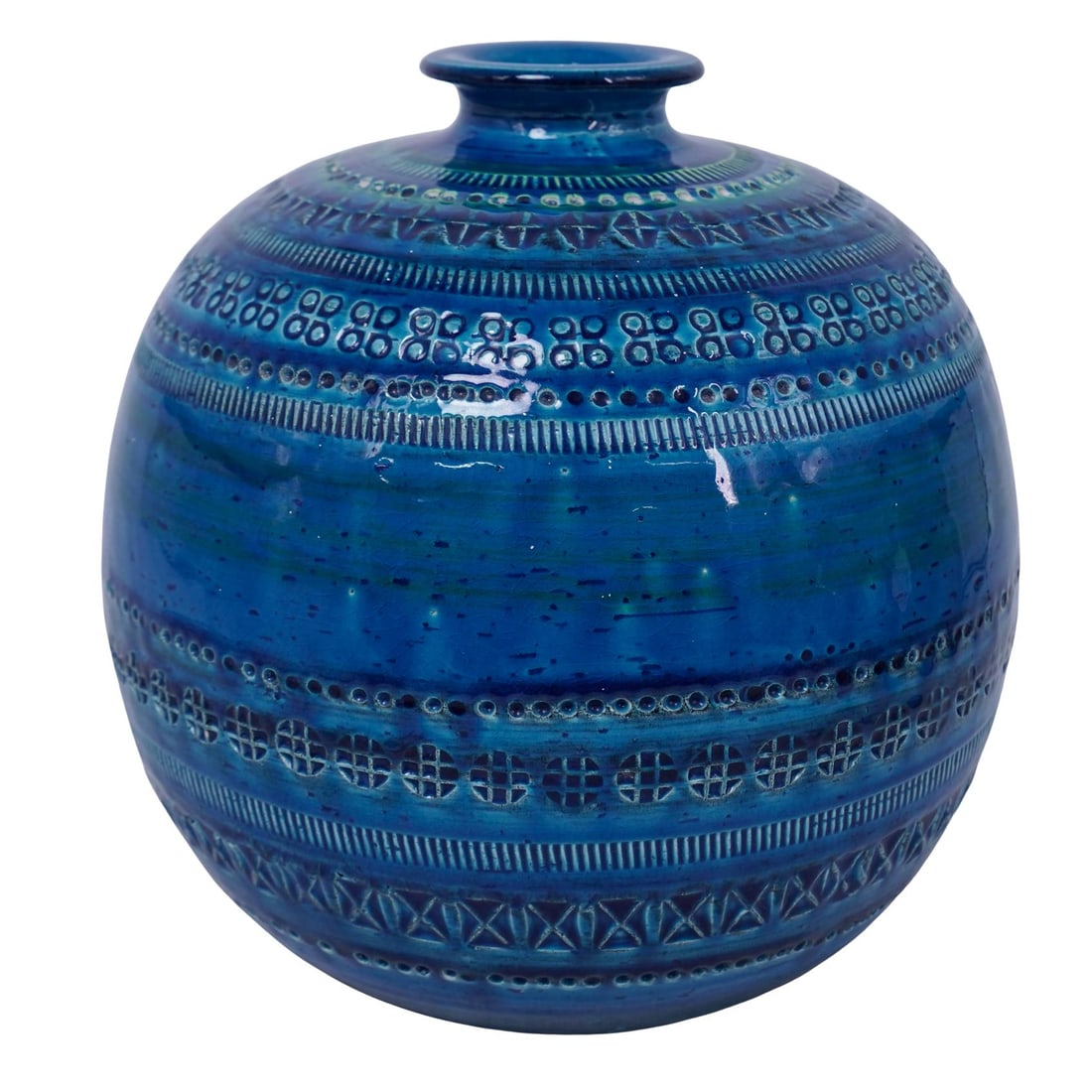 Vintage Bitossi Aldo Londi Remini Blue Ceramic Vase (1 of 6)