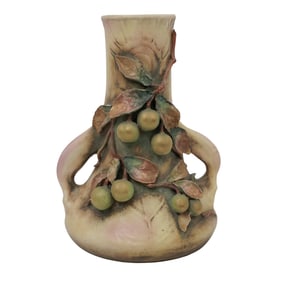 Porcelain Amphora Teplitz Vase by Josef Strnact