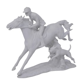 Kaiser G. Bochmann White Bisque Porcelain Equestrian Figurine