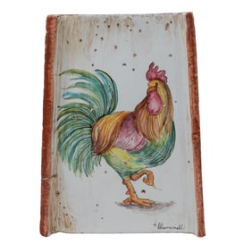 Antique Marrinelli Italian Rooster Ceramic Wall Plaque