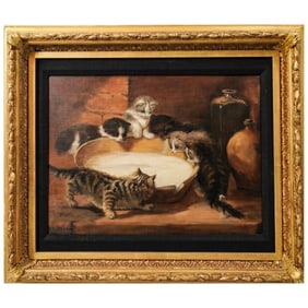 Antique Signed Oil On Canvas Painting