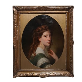 After Angelica Kauffman Classical Oil on Canvas Portrait Painting
