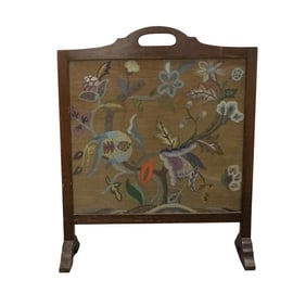 Antique Framed Floral Needlepoint