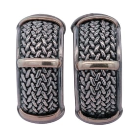 Italian 18k Gold & Sterling Silver Earrings