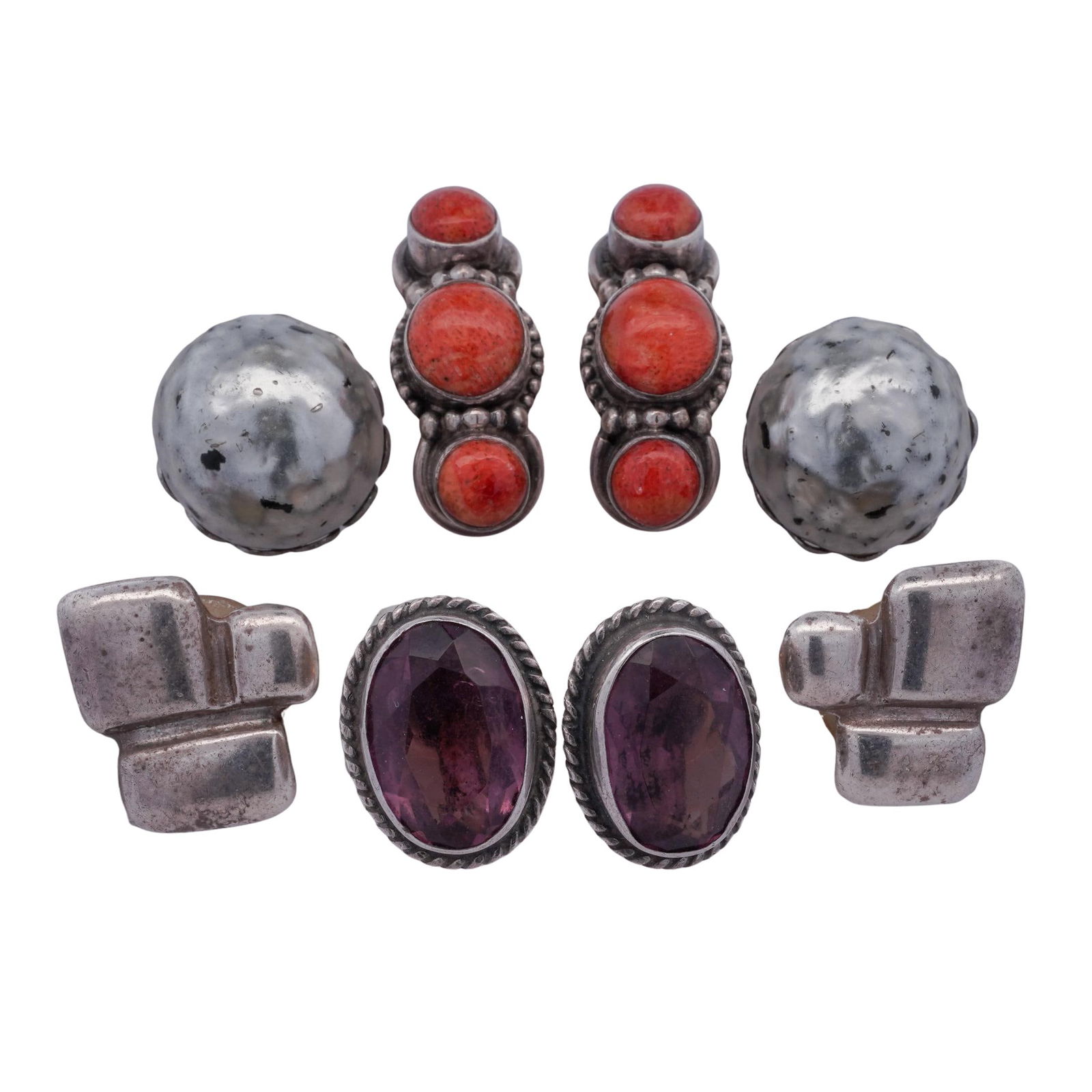 (4 Pc) Lot of Sterling Silver Earrings (1 of 7)