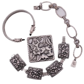 (4 Pc) Mexican Sterling Silver Jewelry