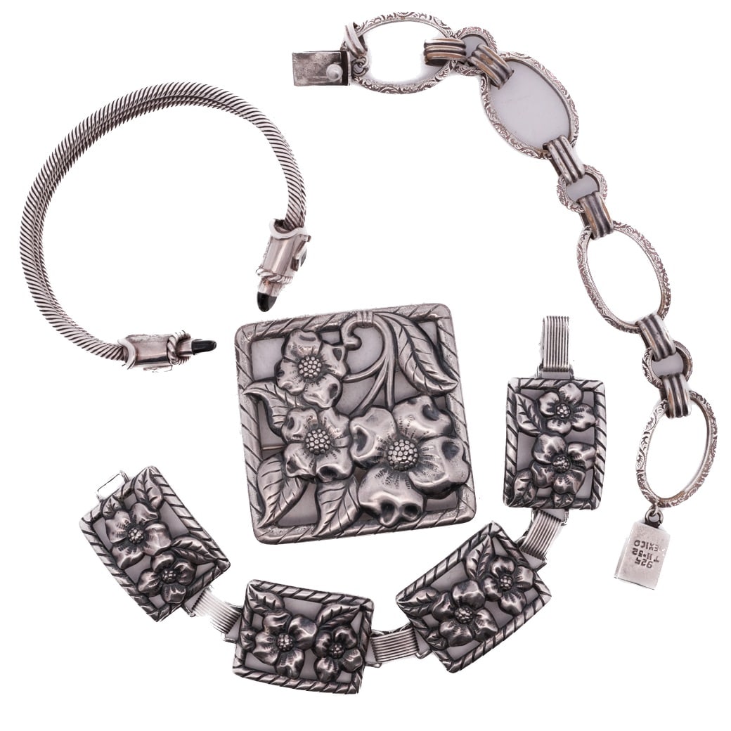 (4 Pc) Mexican Sterling Silver Jewelry (1 of 10)