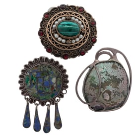 (3 Pc) Vintage Sterling Silver Brooches