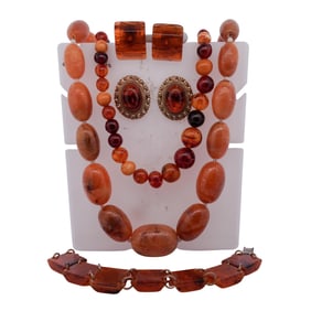 (5 Pc) Lot of Amber Jewelry