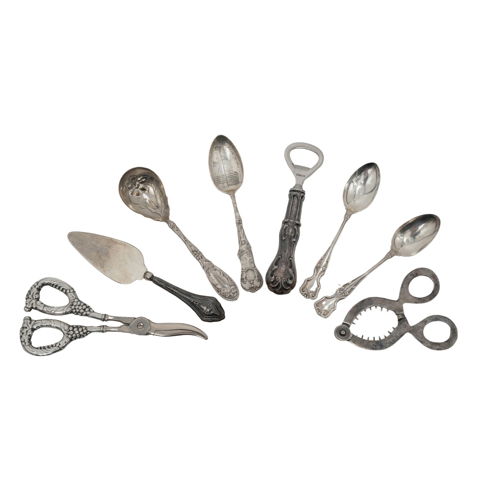 (8pc) Antique Sterling & Sterling Handled Serving Utensils (1 of 12)
