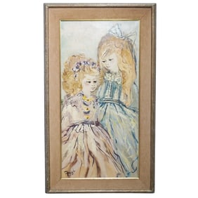 Luc Perot (Belgian, 1922-1985) Oil On Canvas Portrait Painting