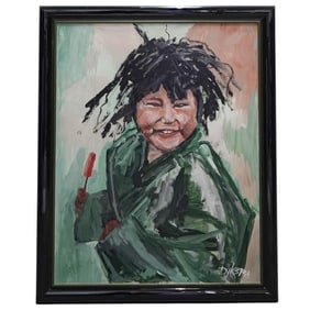 Signed "Dyskra" Acrylic On Panel Painting