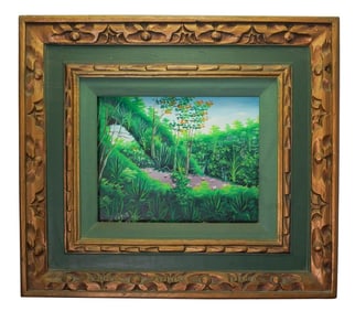 Signed "Dominique Senat" Haitian Oil On Panel Painting