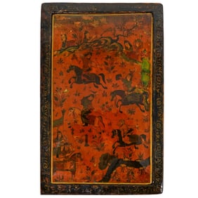 Qajar period Persian lacquered Papier-Mache case