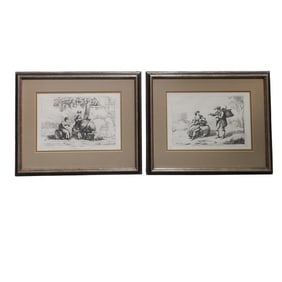 Pair Bartolomeo Pinelli (Italy, 1781- 1835) Etchings