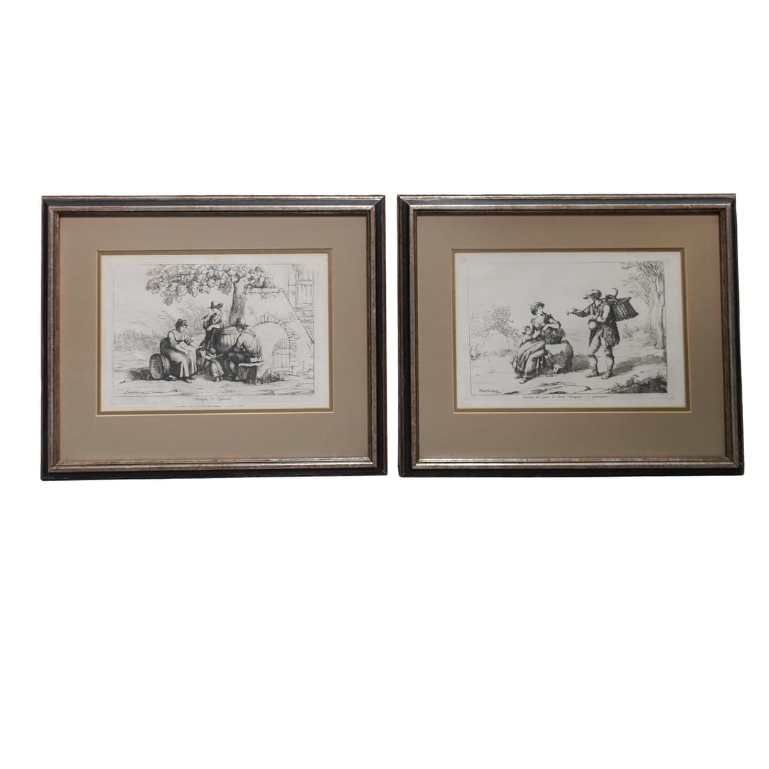 Pair Bartolomeo Pinelli (Italy, 1781- 1835) Etchings: Pair Bartolomeo Pinelli (Italy, 1781- 1835 ) EtchingsLate 18th to early 19th Cent. ItalyTwo etchings by the Italian Romantic artist Bartolomeo Pinelli, knowns for his detailed illustrations of Roman l