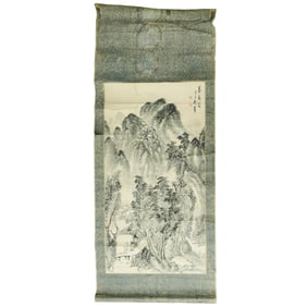 Antique Chinese Ink Wash Landscape Scroll