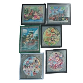 (6 pcs) Disney Color Vinyl Records and 3D Panels