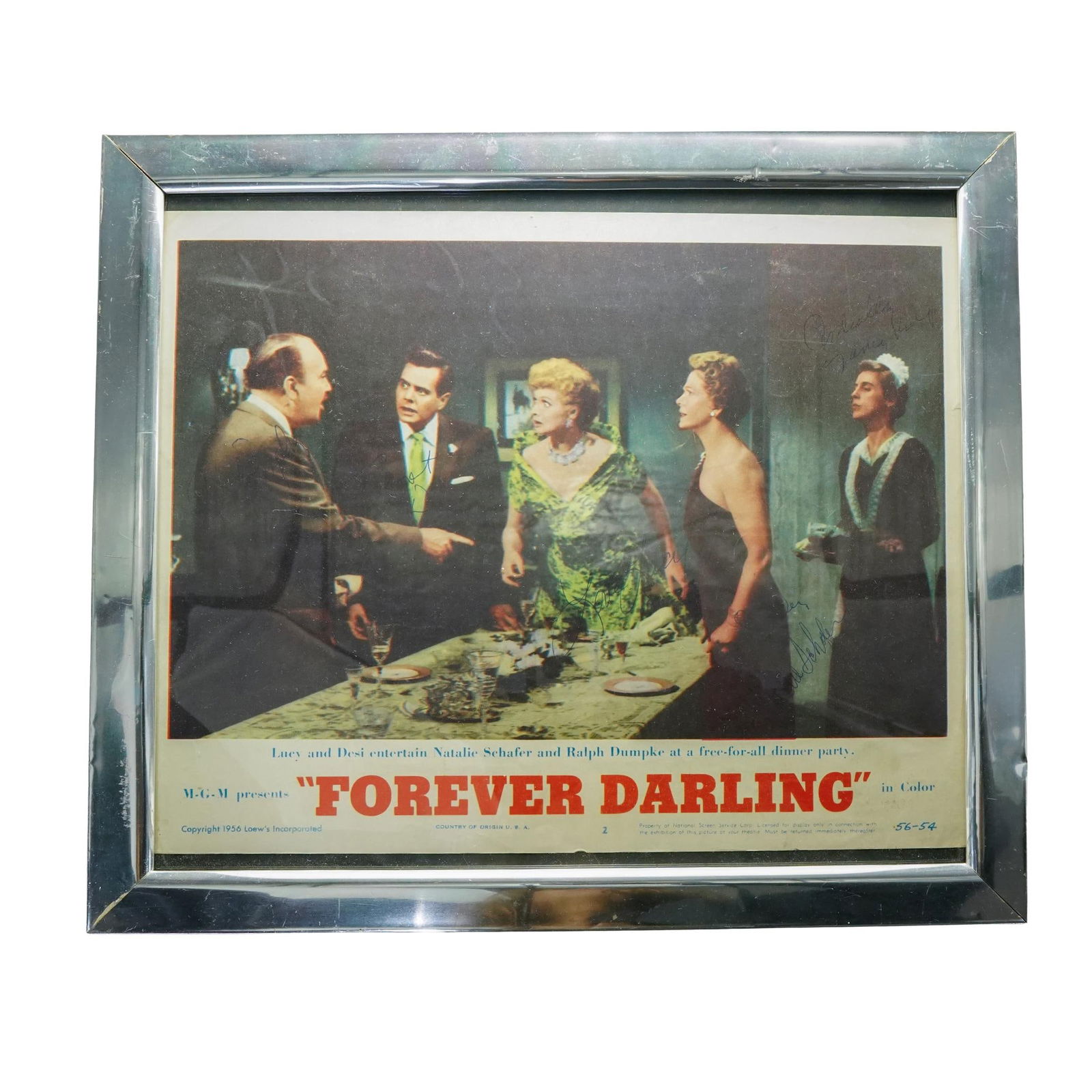 Cast Signed "Forever Darling" (1956) Production Poster (1 of 3)