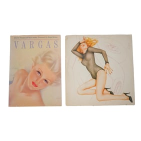 (2pc) Alberto Vargas "Pin Up" Art Book And Vinyl Album Cover