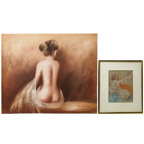 (2 Pc) Vintage Portrait Paintings