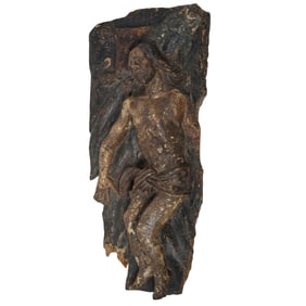 16th/17th Cent. Wooden Carved Christ From An Entombment