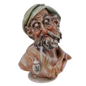 Triade Italian Borasato 'Pescatore' Figural Porcelain Man with Pipe