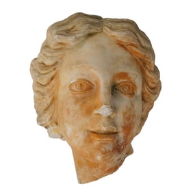 Antique Carved Neoclassical Style Marble Head