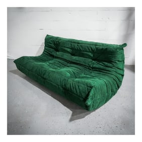 Michel Ducaroy x Ligne Roset "Togo" Green Two-Seat Sofa