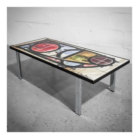 Juliette Belarti Enameled Ceramic and Chrome Coffee Table
