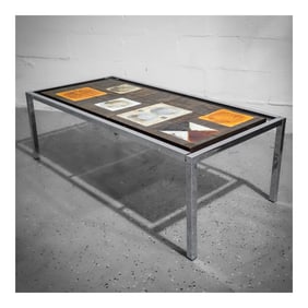 Juliette Belarti Enameled Ceramic Chrome Coffee Table