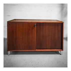 MCM Florence Knoll (American, 1917-2019) Rosewood and Stainless Steel Storage Unit