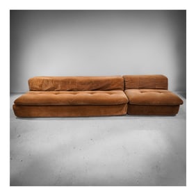 (2 pcs) Airborne (French, est. 1951) Velvet Sofa and Armchair Set