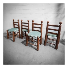 (4 pcs) Charles Dudouyt (French, 1885-1946) Spanish Revival Style Chairs
