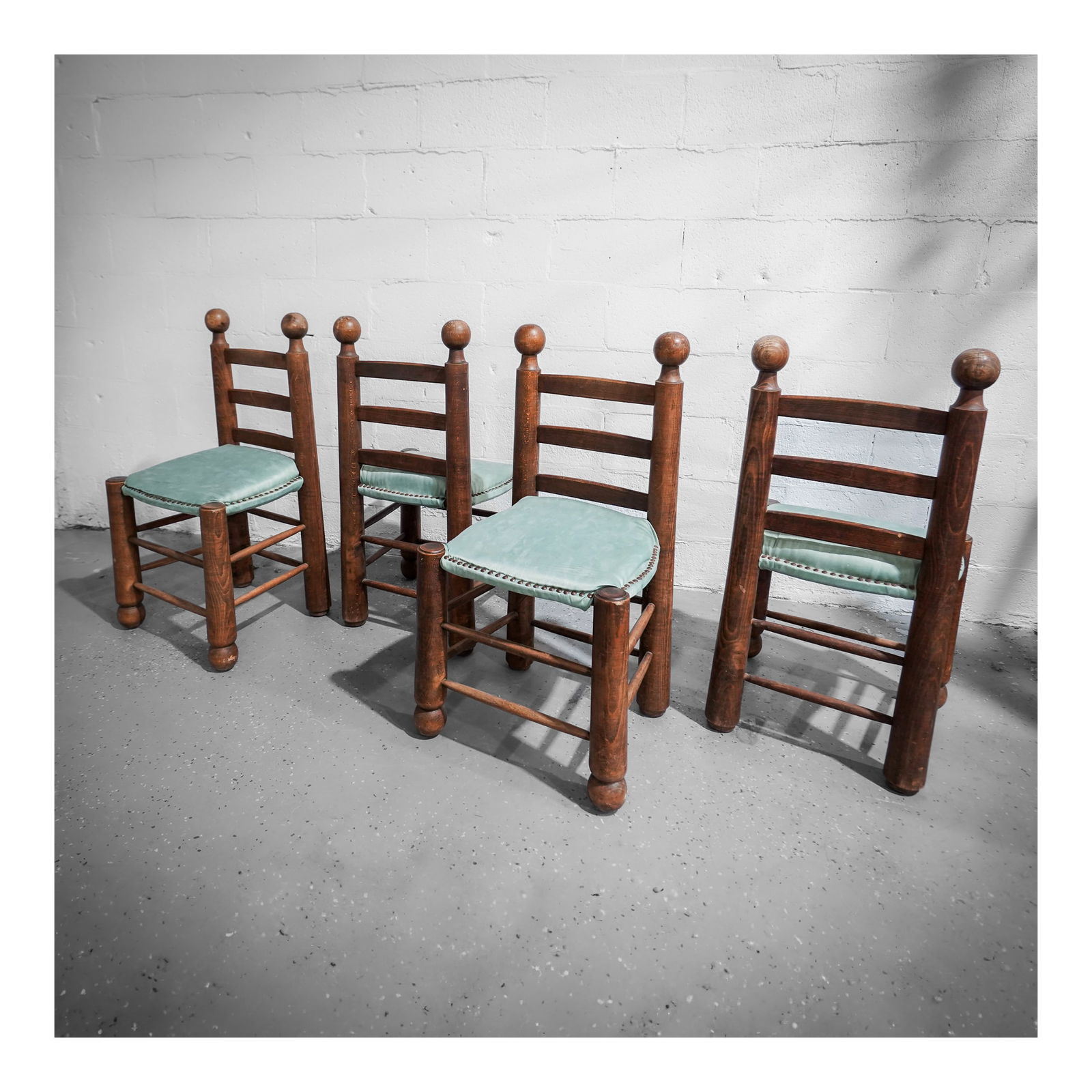 (4 pcs) Charles Dudouyt (French, 1885-1946) Spanish Revival Style Chairs (1 of 8)