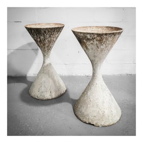 Pair of Willy Guhl (Swiss, 1915-2004) Concrete "Diablo" Planters