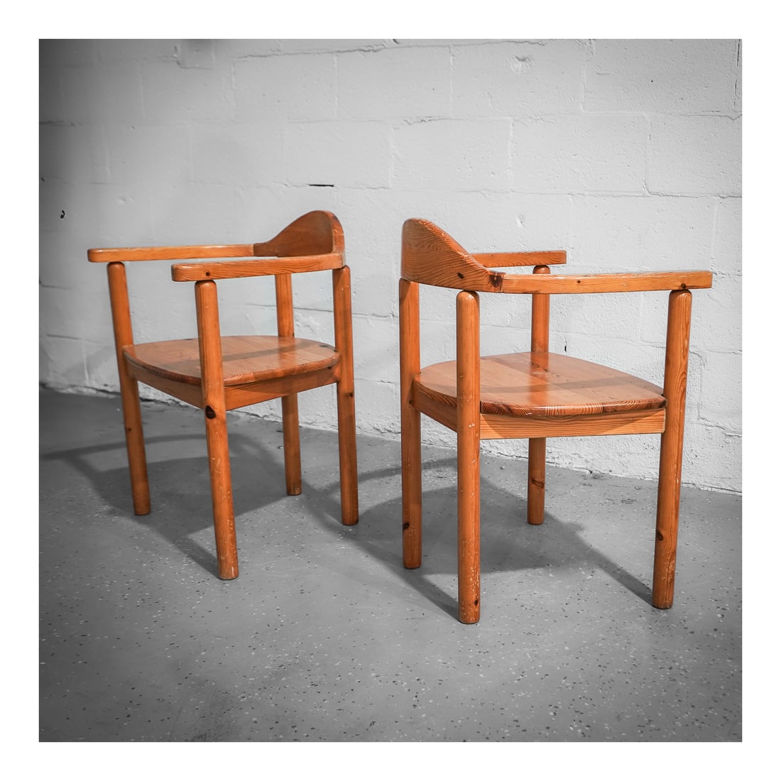 Pair of Rainer Daumiller (German, 1939-2022) Pitch Pine Armchairs (1 of 10)
