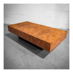 Roche Bobois (French, established 1960) Walnut Burl Coffee Table