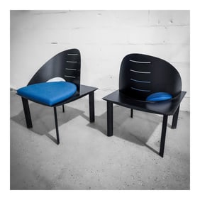 Pair of Patrice Bonneau for Genexco Postmodern Chairs