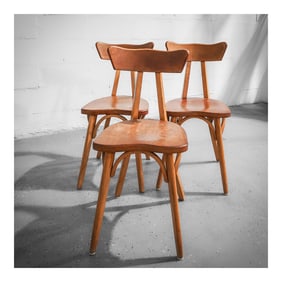 (3 pcs) Luterma Beech Wood "Banana" Chairs