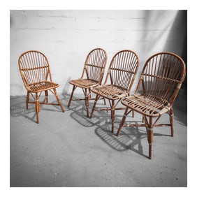 (4 pcs) Lucian R Ercolani (Italian/English, 1888-1976) "Quaker" Windsor Dining Chairs