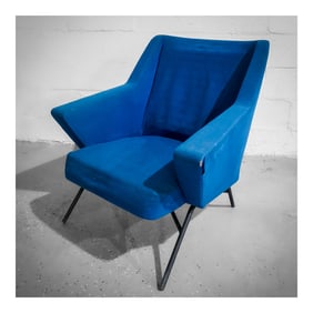 Dangles and Defrance for Burov "Editor-in-Chief" Cobalt Blue Armchair