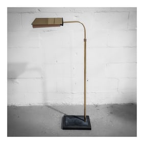 Targetti Sankey (Italian, est. 1928) Gilt Metal Reading Floor Lamp