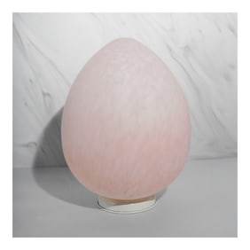 Postmodern Italian Glass and Metal Egg Lamp