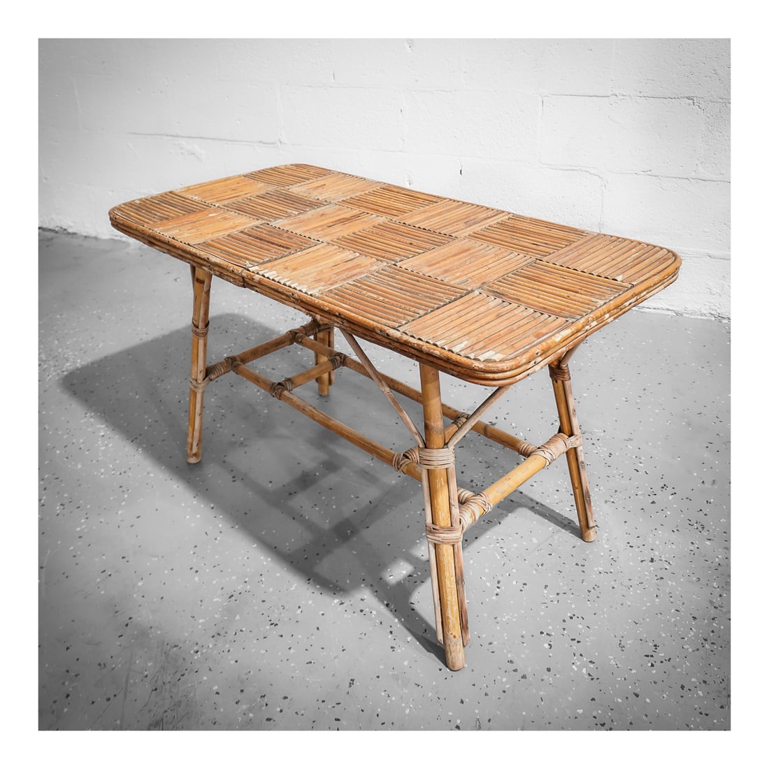 Vintage Handcrafted French Rattan Coffee Table (1 of 6)