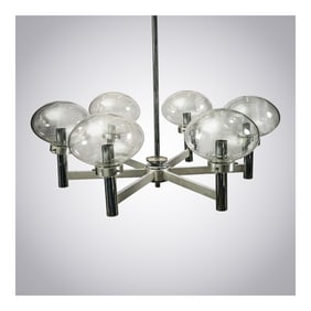 MCM Sputnik Chrome and Glass Chandelier